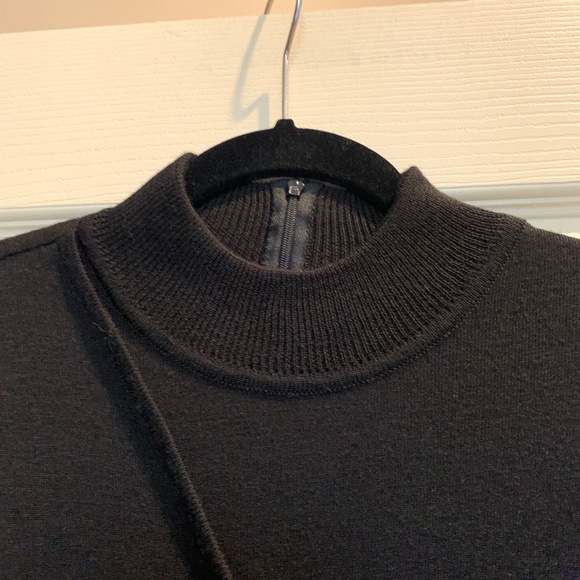 Nina Charles for Kasper ASL Black Mock Neck Midi Dress sz M - Picture 2 of 5